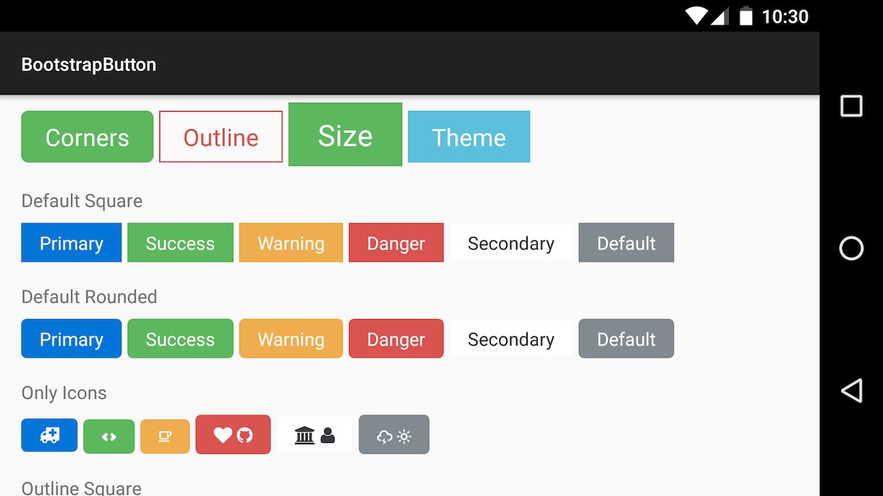 Android Bootstrap screenshot