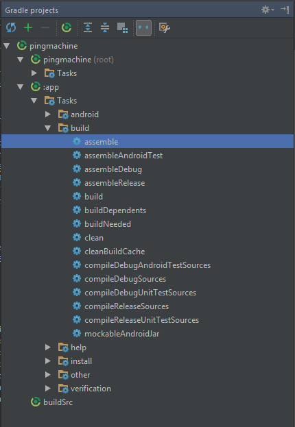 Gradle Tasks Panel in Android Studio